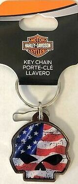 PORTE CLEF "SKULL AMERICAN FLAG" HARLEY-DAVIDSON