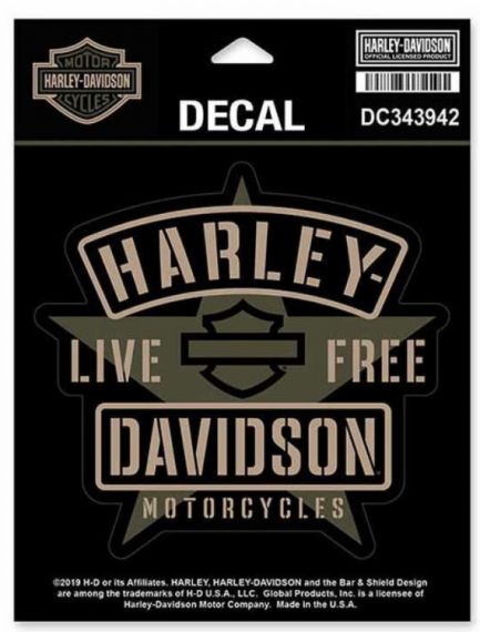 AUTOCOLLANT RESOLUTE NOIR & KAKI - HARLEY-DAVIDSON -