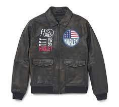 BLOUSON CUIR BOMBER HOMME "HARLEY DAVIDSON"