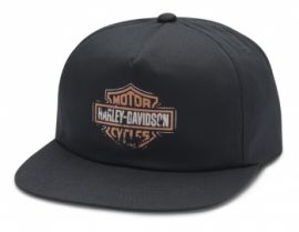 CASQUETTE B&S NOIR ET ORANGE - HARLEY-DAVIDSON -