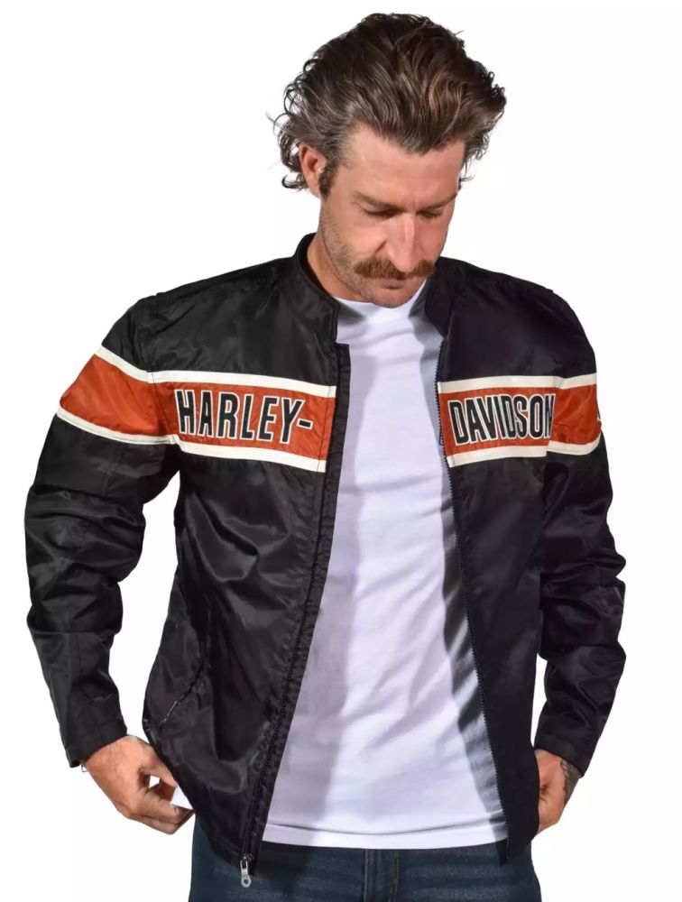 Veste Harley Davidson homme en cuir noir, XL