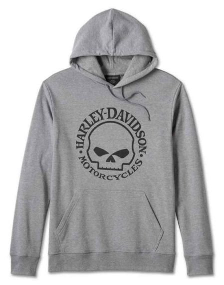 SWEATSHIRT WILLIE G SKULL FLEECE  GRAY - HARLEY DAVIDSON -