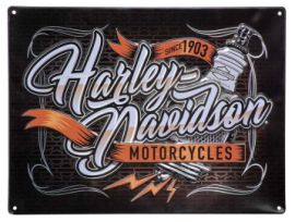 PLAQUE EN ETAIN RECTANGULAIRE - HARLEY DAVIDSON - 