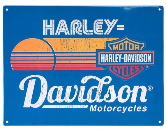 PLAQUE METAL SUNSET - HARLEY DAVIDSON - 