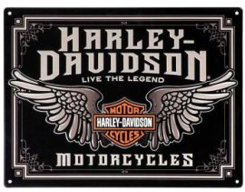 PLAQUE METAL WINGED BAR & SHIELD - HARLEY DAVIDSON - 