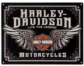 PLAQUE METAL WINGED BAR & SHIELD - HARLEY DAVIDSON - 