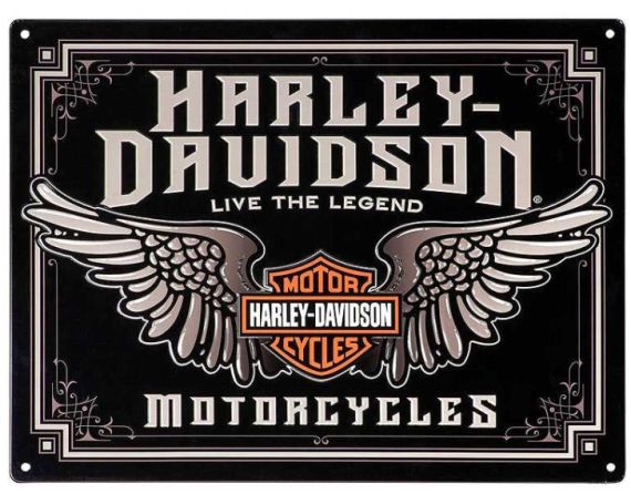 PLAQUE METAL WINGED BAR & SHIELD - HARLEY DAVIDSON - 