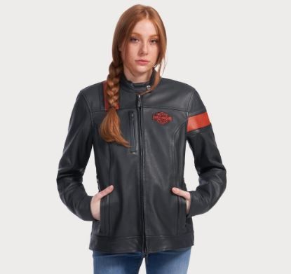 Blouson en cuir Highway-100 imperméable pour femmes