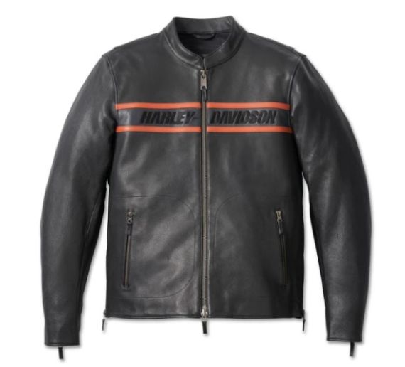 Blouson en cuir Victory Lane II pour hommes - Noir