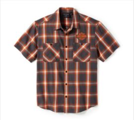 Chemise manches courtes "Bar & Shield" à carreaux