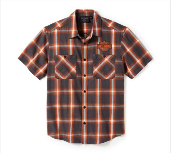 Chemise manches courtes "Bar & Shield" à carreaux