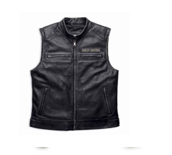 GILET HOMME PASSING LINK CUIR - HARLEY DAVIDSON - 