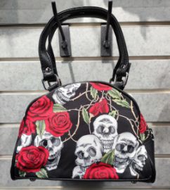 SAC A MAIN - ROSES ET SKULL