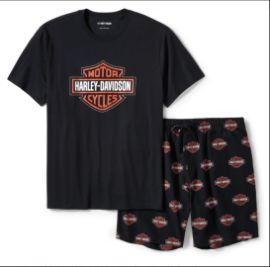 Ensemble pyjama short Harley-Davidson imprimé Bar & Shield noir