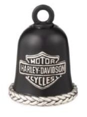 Clochette "Bar and Shield" noir mat avec d&eacute;tails tress&eacute;s argent