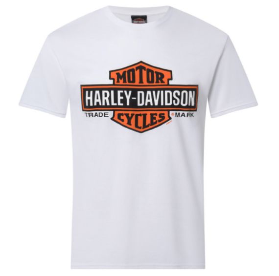 TEE SHIRT CONCESSION "ELONGATED B&S ON WHITE" EDITION LIMITEE 20 ANS HARLEY-DAVIDSON RENNES