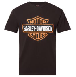 TEE SHIRT CONCESSION "B&S ORANGE ON BLACK" EDITION LIMITEE 20 ANS HARLEY-DAVIDSON RENNES