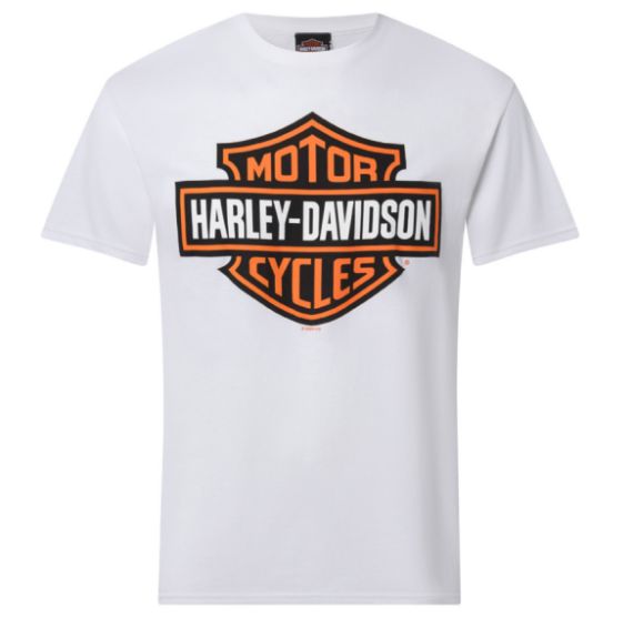 TEE SHIRT CONCESSION "B&S ORANGE ON WHITE" EDITION LIMITEE 20 ANS HARLEY-DAVIDSON RENNES