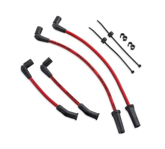 CABLES D'ALLUMAGE SCREAMIN'EAGLE PHAT DE 10MM - ROUGE - HARLEY DAVIDSON - 