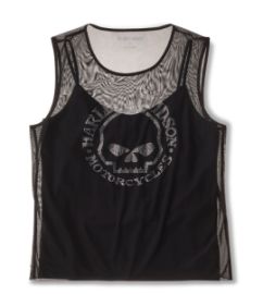 Haut en maille Willie G Skull Bling pour femmes - Harley Black