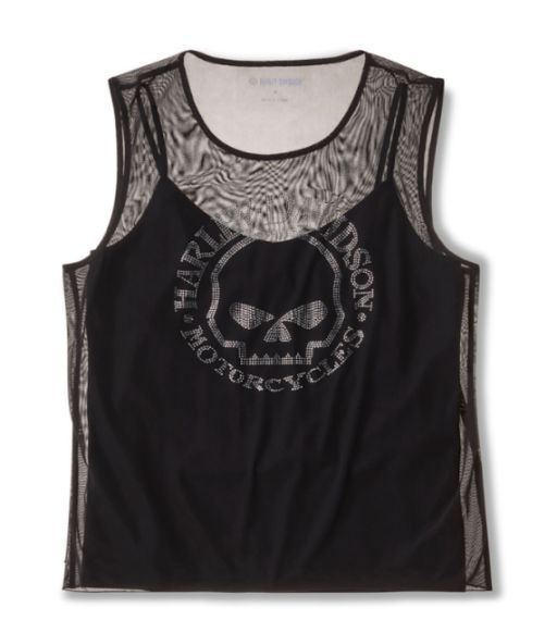 Haut en maille Willie G Skull Bling pour femmes - Harley Black