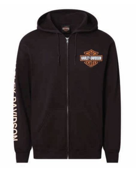 SWEATSHIRT CONCESSION "BLACK B&S ZIP HOODIE" EDITION LIMITEE 20 ANS HARLEY-DAVIDSON RENNES