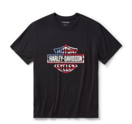 Chemise Stars & Stripes &agrave; manches courtes pour hommes - Harley Black