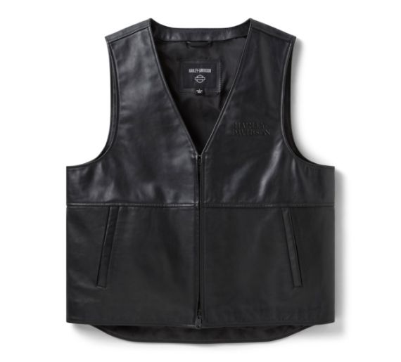VESTE CUIR REFLECHISSANTE  WILLIE G SANS MANCHES - HARLEY DAVIDSON -
