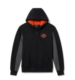 Sweat &agrave; capuche zipp&eacute; H-D Essential pour hommes - Colorblock - Harley Black & Asphalt
