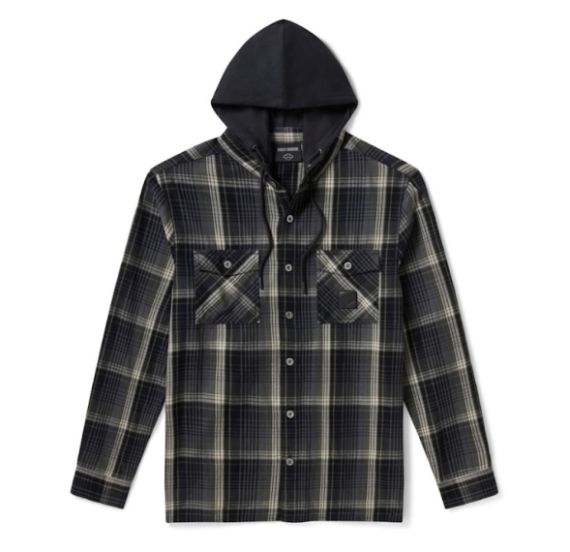 Chemise &agrave; carreaux &agrave; capuche H-D American Classic pour hommes