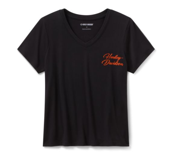 T-shirt &agrave; col en V &laquo; Bling &raquo;