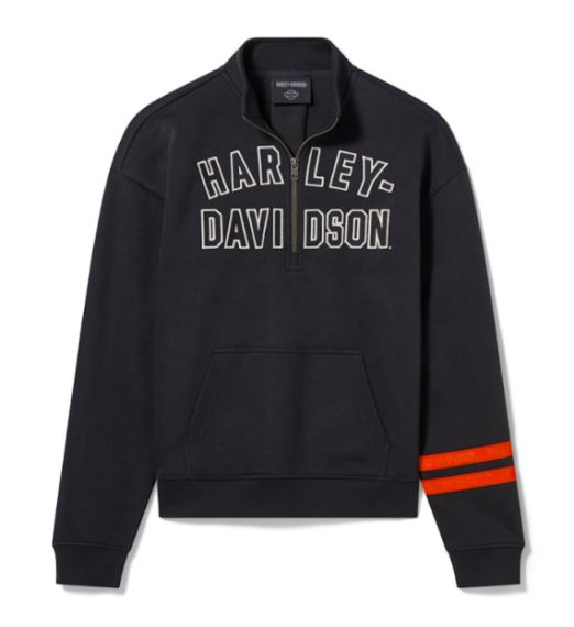 Sweat H-D Essential &agrave; col zipp&eacute; pour femmes - Harley Black