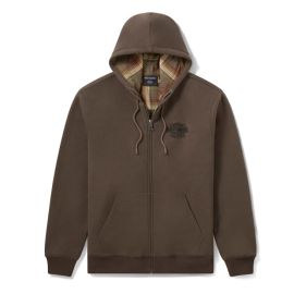 Sweat &agrave; capuche zipp&eacute; H-D American Classic &agrave; doublure en flanelle pour hommes - Black Olive