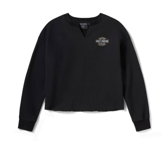 Sweat en polaire Iron Rose pour femmes - Harley Black